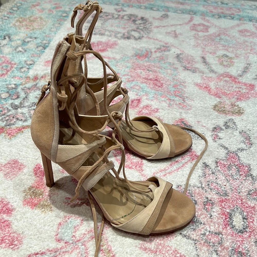 Stuart Weitzman Suede Lace Up Heels